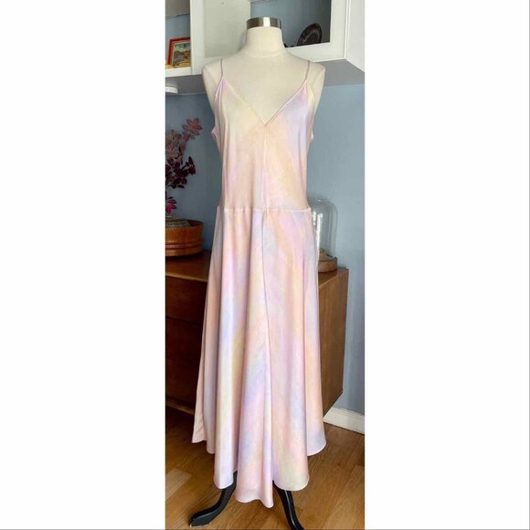 Vince Rainbow Wash Cami Midi Slip Dress Size L $345 - Picture 4 of 11